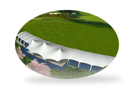 高(gāo)爾夫發球台膜結構